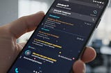 An Android phone in someone’s hand, the phone screen displays the word Jrtpack followed by code