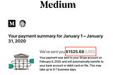 How I Earned $1,525.68 in My First Month on Medium