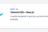 Setup Tailwind 2.0 with Next.js in 5 Minutes