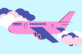 A cartoon image of a plane in flight.