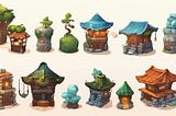 Iterations of a nature building for a game