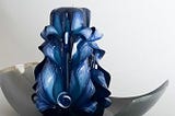 Blue Hand Carved Candle — Beauty in the Blue