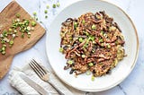 Rosti with Bacon Mushrooms & Green Onions