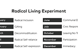 Radical Living: A Year-long Experiment