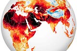 IMAGE: A NASA image of the Earth displaying very high temperatures in several continents