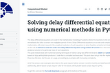 Solving delay differential equations using numerical methods in Python