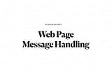 Web page message handling article cover