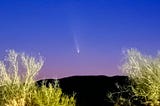 Comet Tsuchinshan-ATLAS photographed by the author with a smartphone on Saturday evening, Oct. 12, after twilight had largely faded.