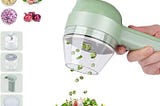 Electric Vegetable Slicer Set, Tohomes 4 in 1 Handheld Electric Vegetable Cutter Wireless Food Processor for Garlic Pepper Chili Onion Celery Ginger Meat with Brush. || kitchen || kitchen gadgets || latest technology || smart technology .