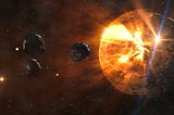 asteroids in space