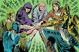 People coming together in Step 2 of problem solving. Illustration by James Yamasaki.