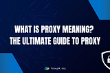 What is proxy meaning? The ultimate guide to proxy