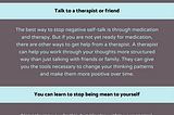 How to Stop Negative Self-Talk