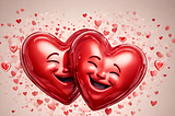Two cartoon hearts smiling.