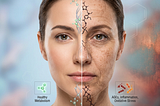Contrast between youthful and prematurely aged skin, symbolizing how dietary factors, cooking methods, and metabolic stress may influence visible aging processes. The image represents the biological impact of advanced glycation end products (AGEs), inflammation, and oxidative stress on skin structure over time.