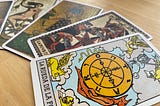 Versions by different authors and eras of the Wheel of Fortune tarot card.