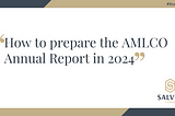 How to prepare the AMLCO Annual Report in 2024