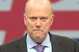 Chris Grayling in front of a Union Jack