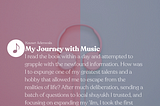 My Journey With Music