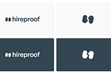 The final iterations of the Hireproof logo from our design agency