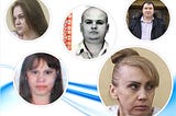 A group of Russian serial killers dubbed The Gang of Amazons by the media. The gang consisted of six members — five shown here — all of them were family members.