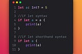 if let shorthand syntax in Swift