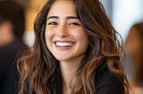 A smiling young woman.