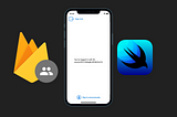 Firebase and SwiftUI logo with an iPhone screenshot
