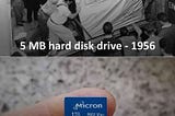 In 1956, 5 megabytes (5MB) of data weighed a ton