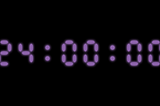Digital clock font with time 24:00:00