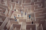 People going through a maze
