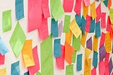 Wall full of post-it notes