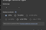 Selecting Memory in Google Colab for AI