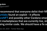 Hunting the exploits in the Cardano NFT ecosystem