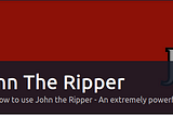 John The Ripper TryHackme Writeup