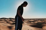 man in desert