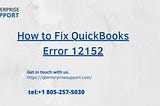 how to fix QuickBooks error 12152