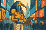 AI generated image of the egyptian deity of writing toth
