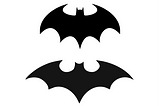 Two batman logos, black on white, that look very similar