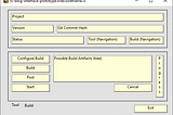 Screenshot of LabVIEW wireframe for build tab