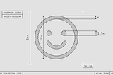 Technical drawing of a smiley icon