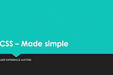 CSS Simple Style Guide