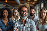 diverse group of five people over age 50.