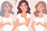 Three pregnant girls asking themselves if 9 pregnant girls could birth three babies faster