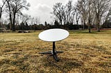 Starlink dish on tripod in my yard