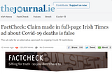 “FactChcek” and that Irish Times ad