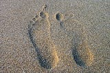 Foot prints on sand