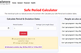 Safe Period Calculator