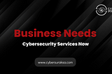 Why Your Business Needs Cybersecurity Services Now?