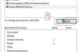 How to set permissions of file in Windows?